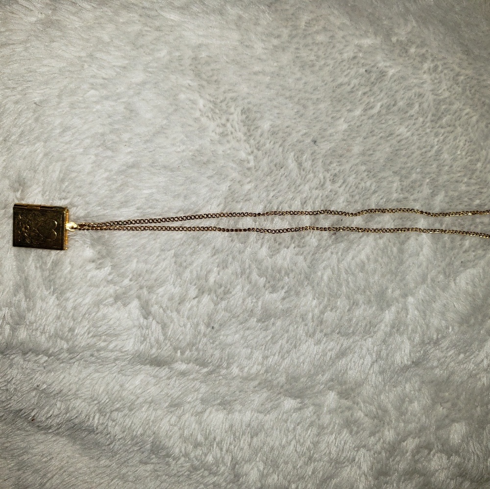 10k Gold Locket Book Necklace